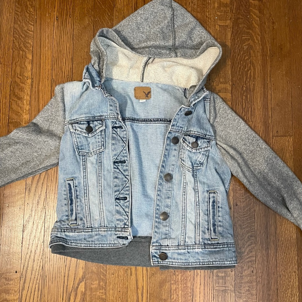Sweatshirt Jean Jacket- American Eagle Outfitters- Size S